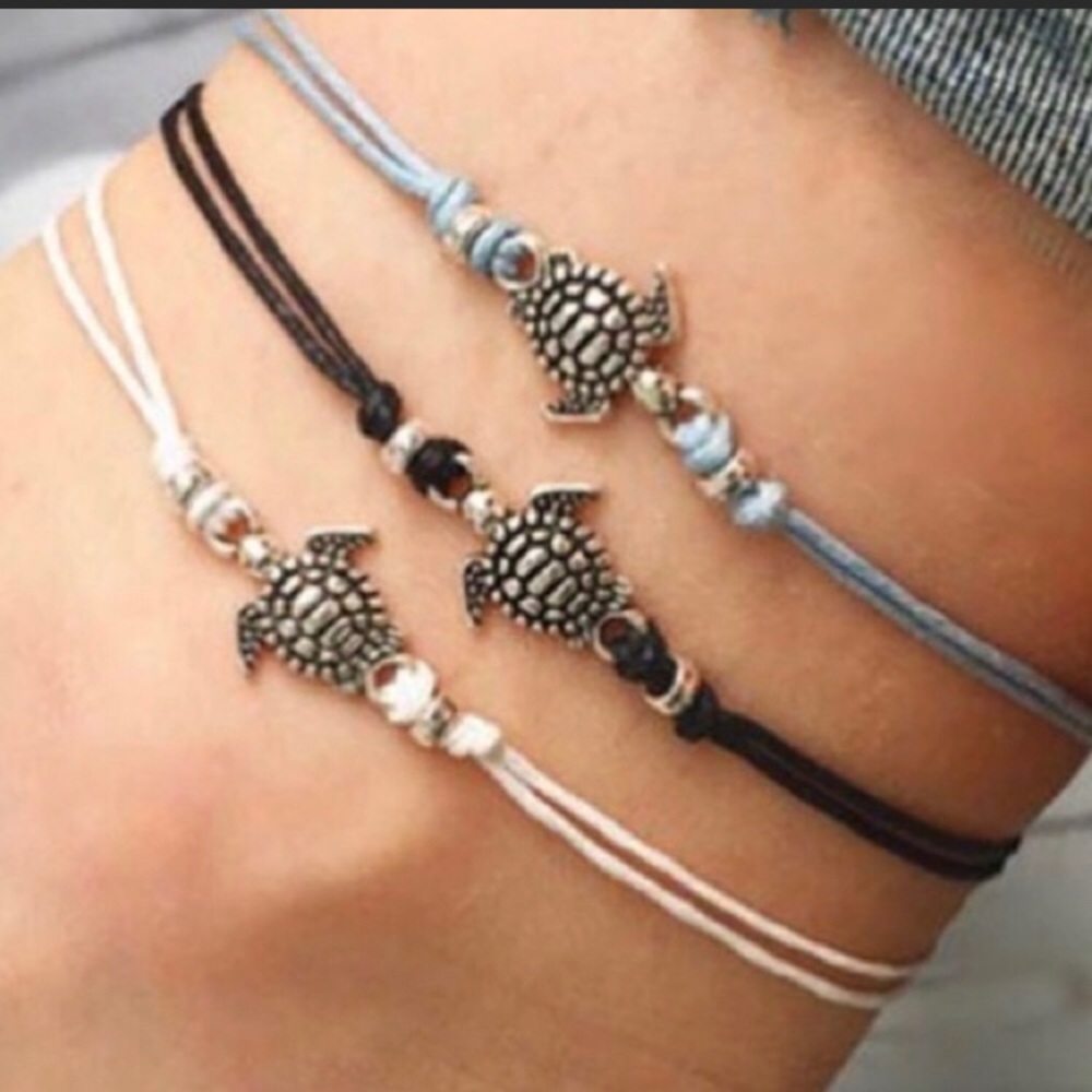 🌺 NewTurtle Charm Anklet Set